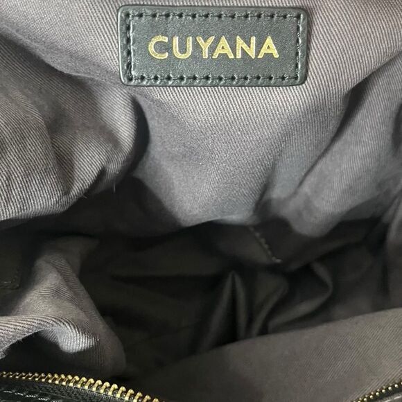 Cuyana Le Sud Weekender Bag Large Navy Canvas Black Leather Travel Tote - Picture 12 of 16